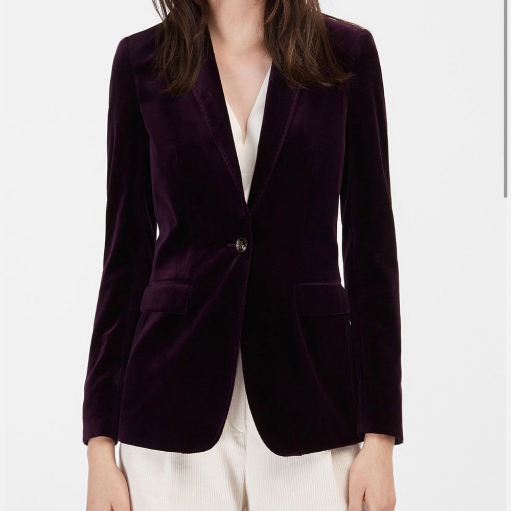 Boden Purple Velvet Blazer